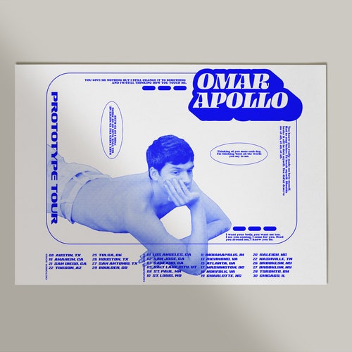 Omar Apollo Prototype Tour Poster Omar Apollo Evergreen Etsy