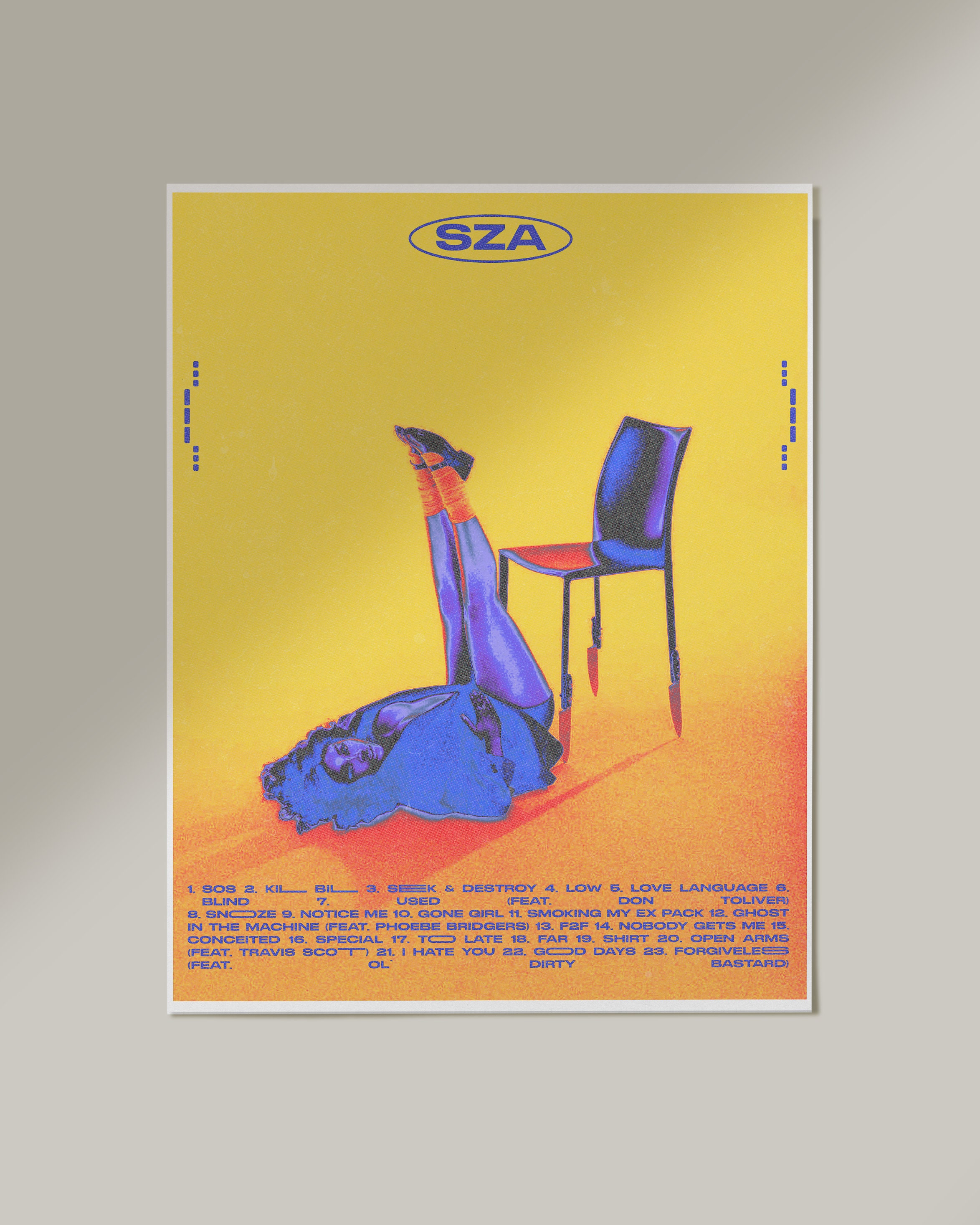 SZA 'Classic SOS Tracklist' Poster – Posters Plug