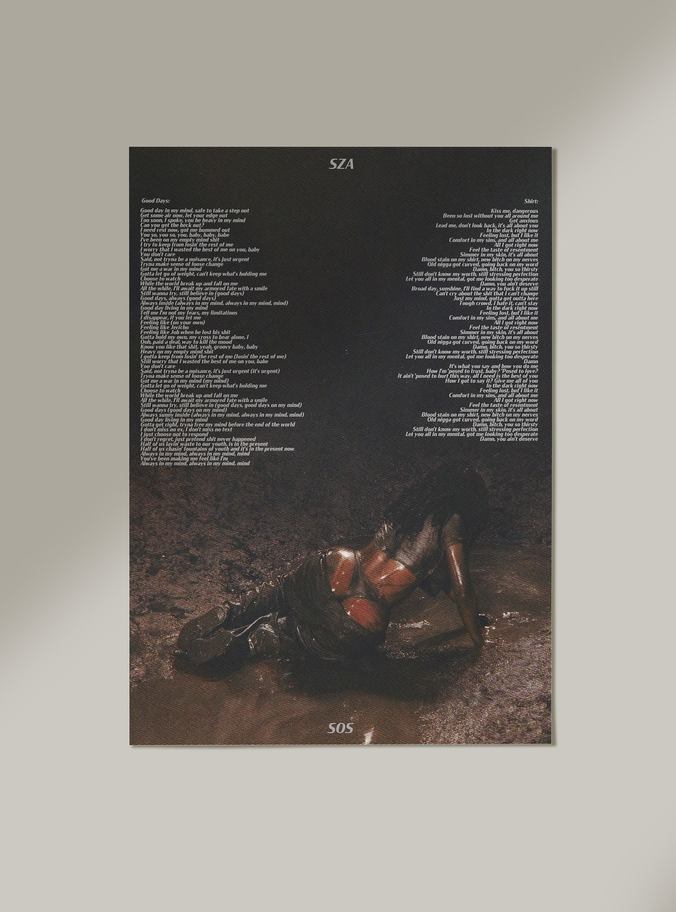 Discover SZA SOS and Good Days Poster for Fans