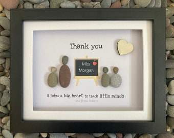 Teacher thank you gift, teacher pebble art