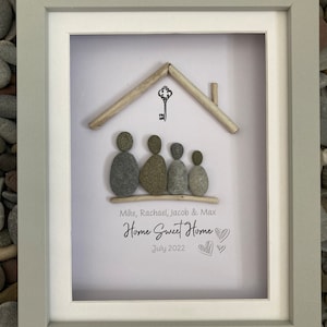 Home sweet home pebble art