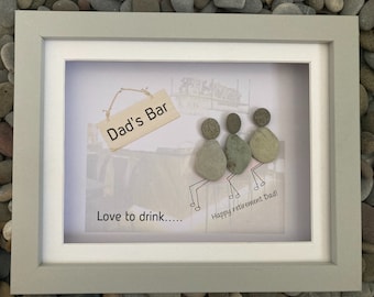 ¡Arte de guijarros del bar de papá! me encanta beber! Regalos de cumpleaños para él