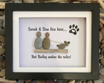 Personalised pet pebble art. Dog/cat lovers gift! Pebble picture