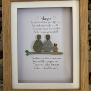 Special friend pebble art. Friend poem. Best friend gift