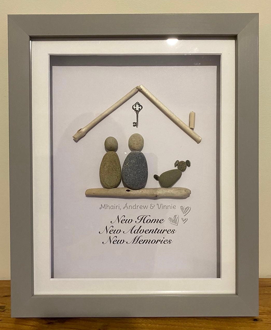 Pebble art New home. Personalised pebble picture moving or Etsy