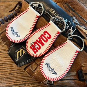 Real Baseball Keychain | Personalized keychain | Leather | Custom | Baseball Mama | Teen | Gift for Him | Gift for Her | Fathers Day