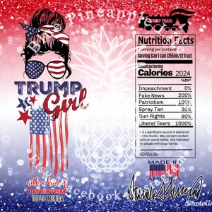 Digital Design Trump Girl. Trump 2024 Tumbler 20 oz *STRAIGHT* Skinny Tumbler PNG file.