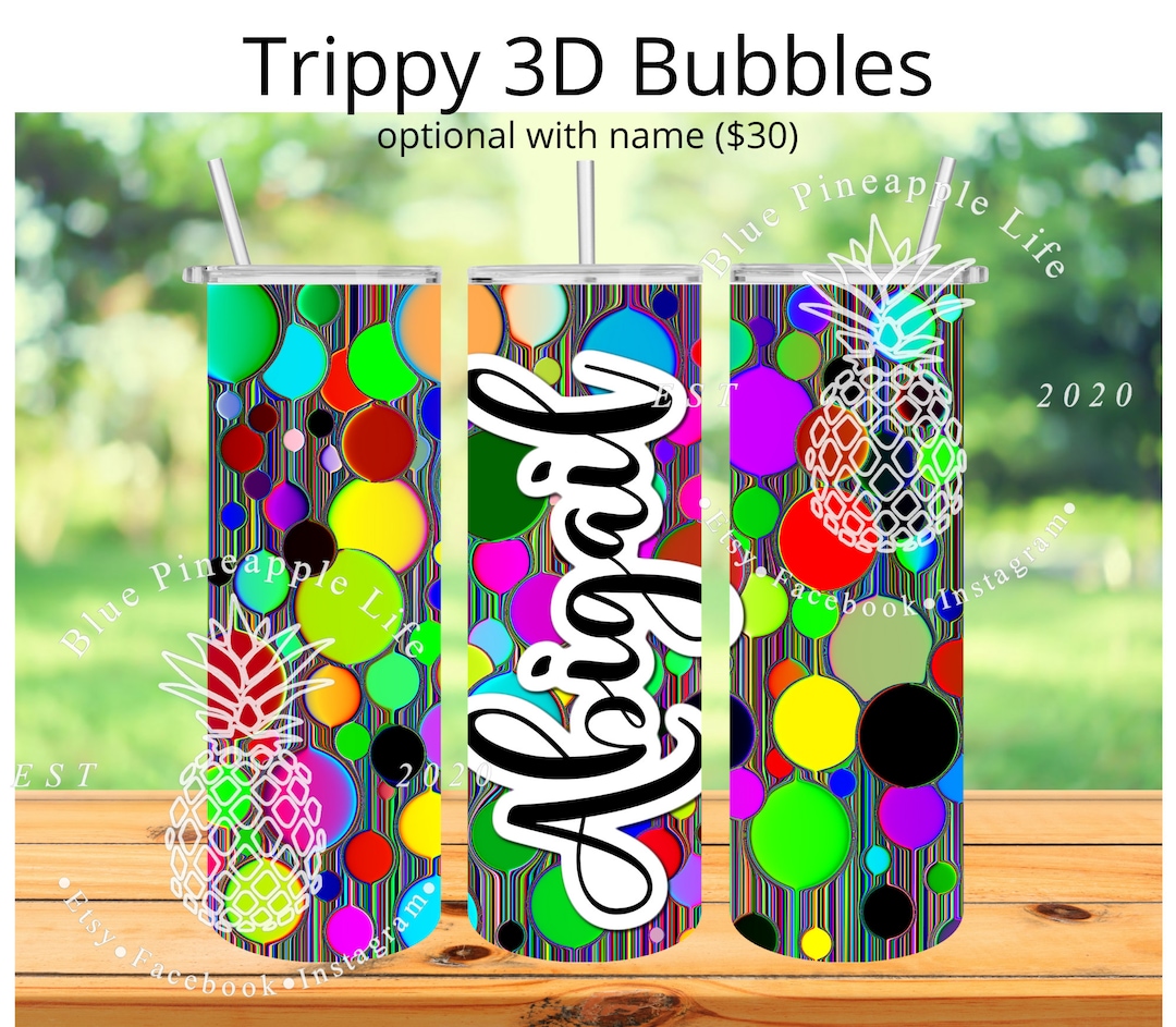 Trippy Bubble Tumbler. 3D Bubbles. Rainbow Bubbles. Etsy
