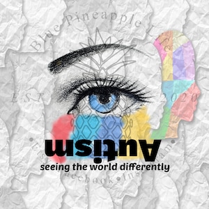 Digital Design Autism Seeing the world Differently.  20 oz *STRAIGHT* Skinny Tumbler PNG file.