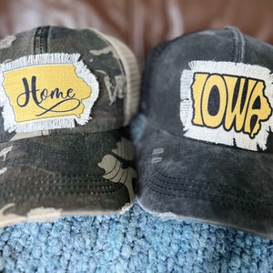 Iowa Hat | Criss Cross Pony Tail Back | Patch Hat | Hawkeyes | ANF | 22 | Trucker Hat