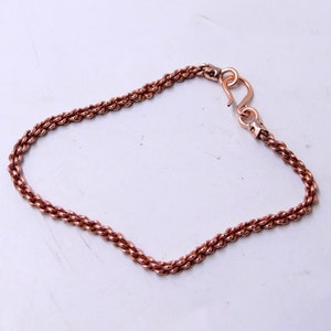 Handmade Pure Copper Rope Chain Bracelet - 4mm Solid Link