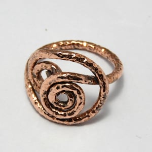 100 % pure copper Ring, Copper Spiral Ring, Handmade Spiral Ring, Chunky Ring, Double Coil Spiral Ring,Solid  Copper  Ring, Fine Ring