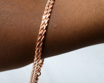 Solid Copper Chain Bracelet, Rope Copper Chain Bracelet, Men Chain Bracelet, Women Bracelet, Rope Chain twisted Bracelet,Rope Chain Bracelet