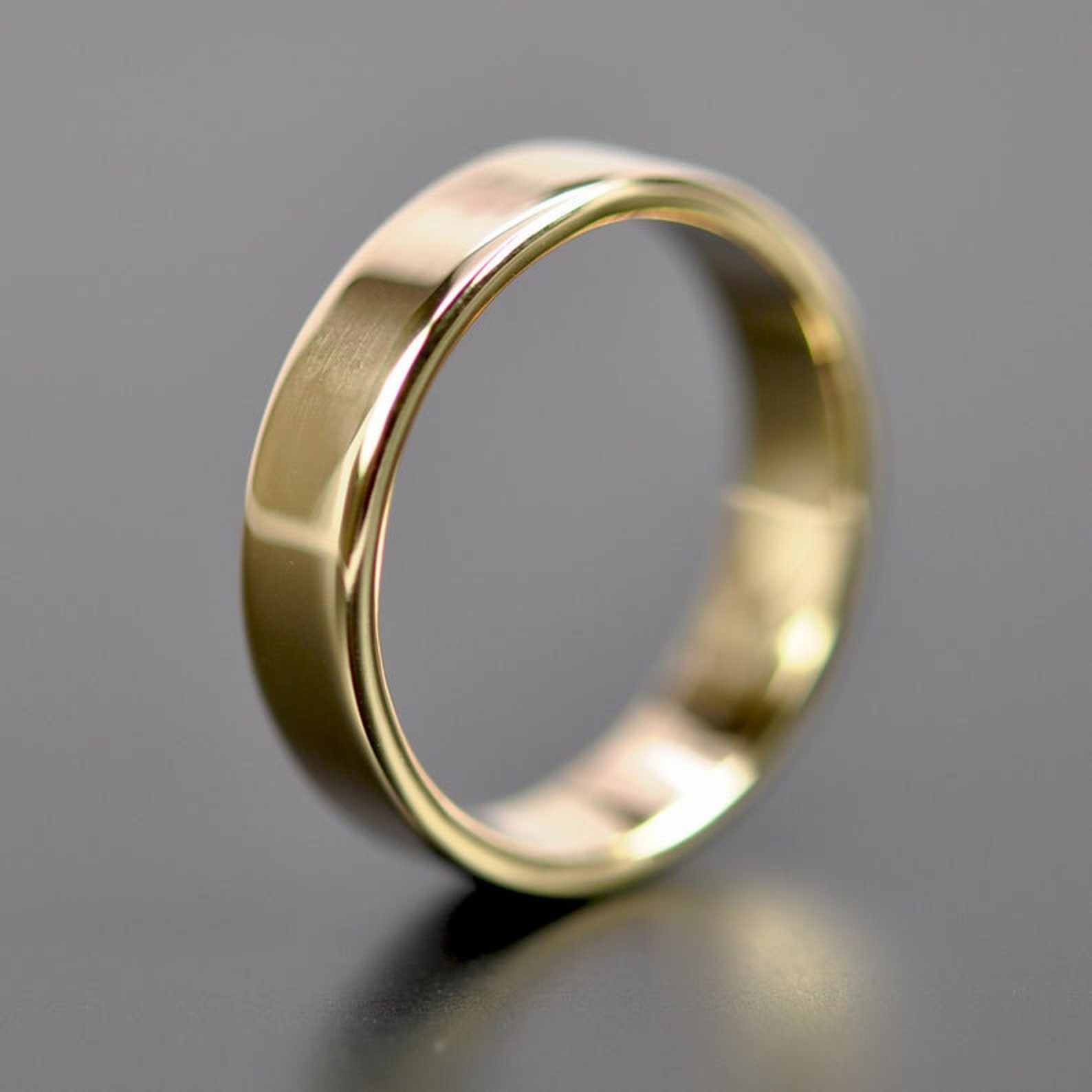Polished Brass Wedding BandSolid Brass BandModern Gold Brass Etsy