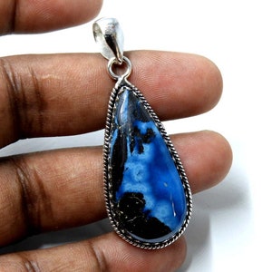 Dioptase Pendant Necklace, In Sterling Silver
