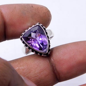 Amethyst Ring, Sterling Silver Ring, Amethyst Silver Ring, Purple Amethyst Ring,Amethyst Statement Ring, Silver Promise Ring,Gifts For Her