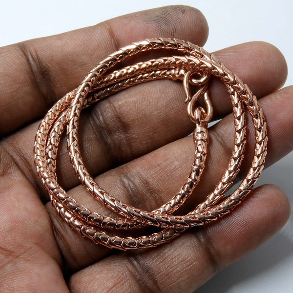 Copper Snake Chain,Pure Copper Chain necklace,thickness of the chain 3 Mm