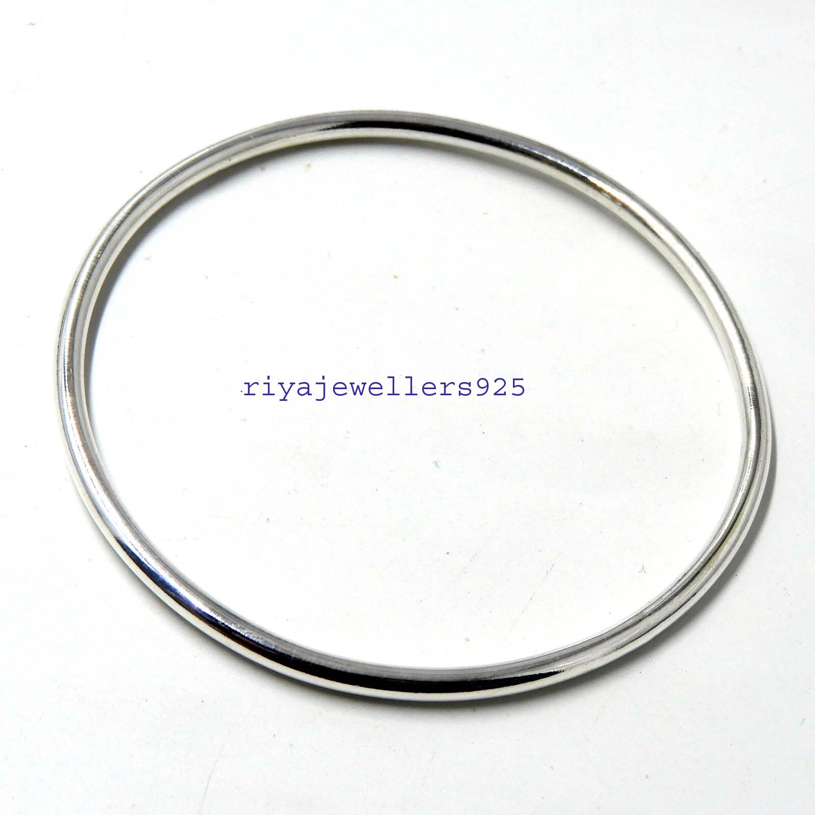 Silver Bangle ,925 Sterling Silver Handmade Plain Shiny