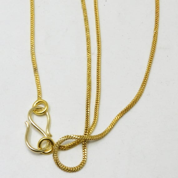 22K Solid Yellow Gold Foxtail Chain Necklace,gold Filled 22K Solid Yellow Gold Foxtail Chain Necklace,gold Filled