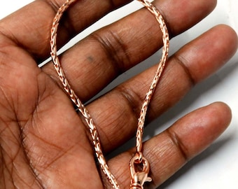 Bracelet chaîne serpent en cuivre pur, fermoir mousqueton, bijoux délicats