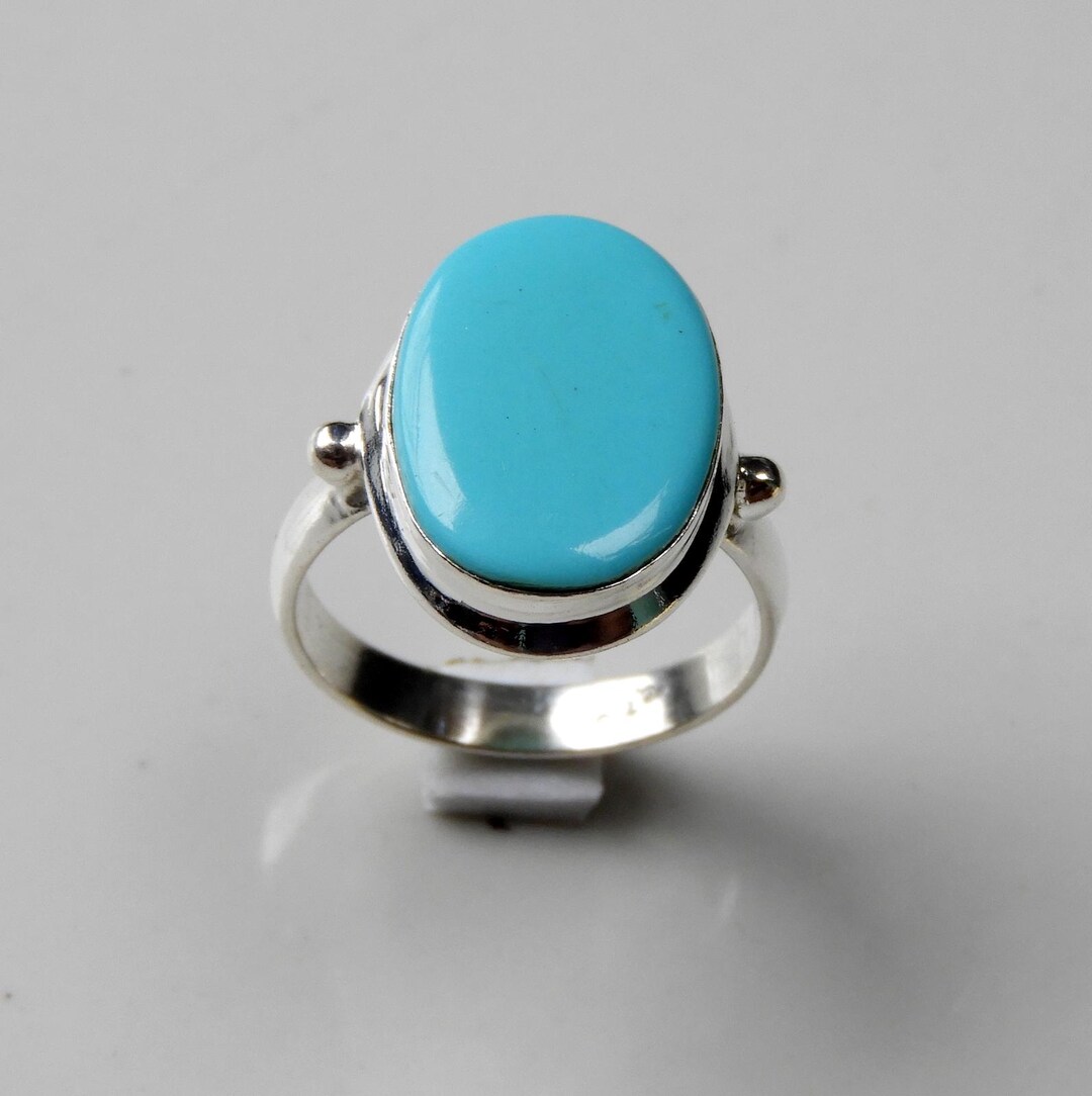 Genuine Arizona Turquoise Ring in 925 Sterling Silver - Etsy