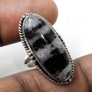 White Buffalo Turquoise Silver Ring, sterling Silver Gemstone ring, Statement Boho Ring,Natural Handmade ring,Gift For Her,Free Shipping