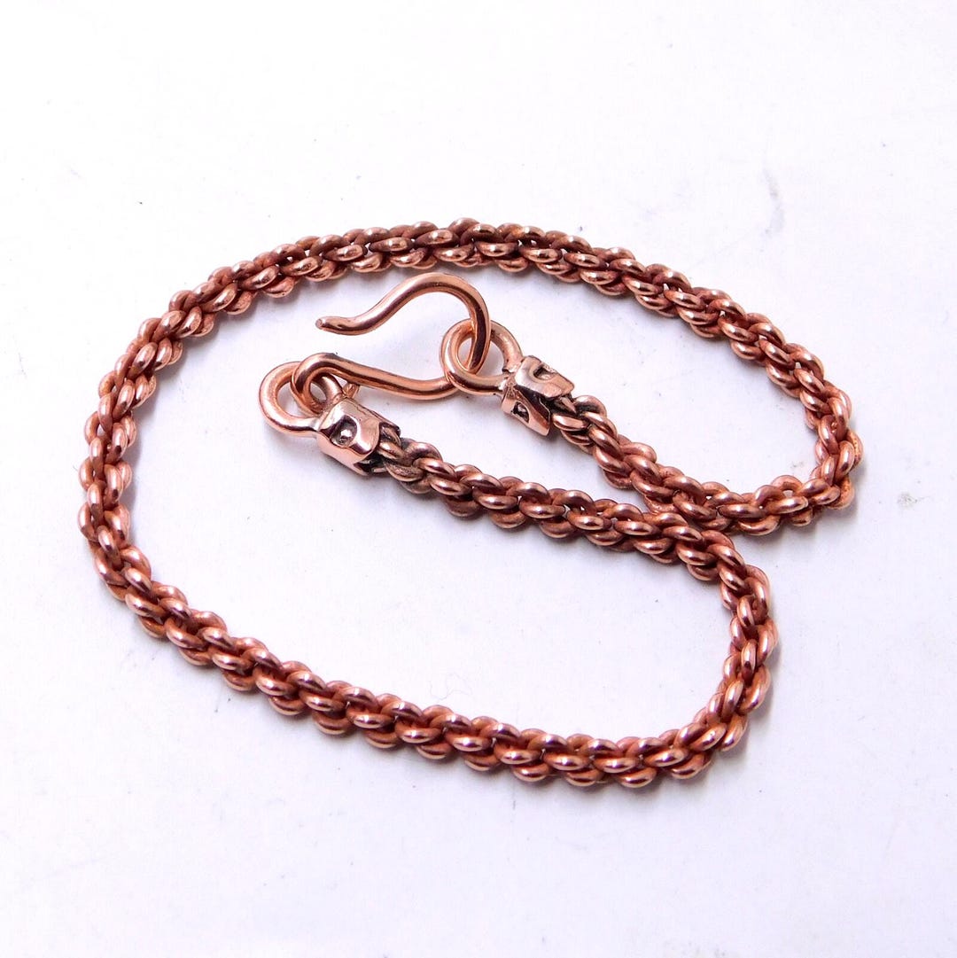 Handmade Pure Copper Rope Chain Bracelet - 3 Mm Solid Link - Etsy