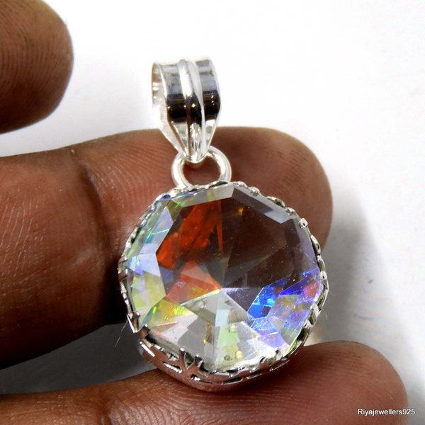 Rainbow Mystic Topaz Pendant , Mystic Topaz Pendant, Mystic Topaz Jewelry Gift For Her, Crystal necklace, Mothers Day Gift. Christmas Gifts