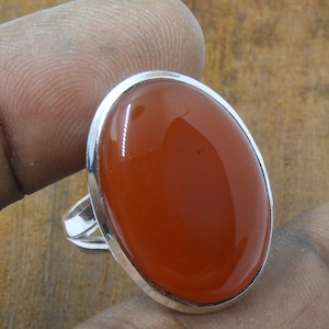 Carnelian Sterling Silver Ring