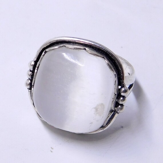 Selenite crystal deals ring