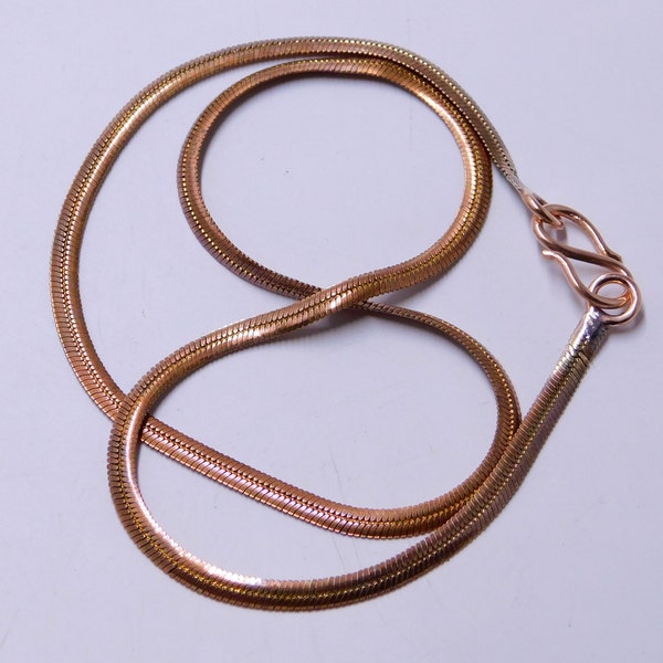 Copper Chain Necklace ,pure Copper Herringbone Chain Necklace , thickness and width( 1.2 x 3 mm),Copper Snake Chain Necklace ,Chain Necklace