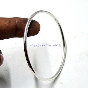 Handmade .925 Sterling Silver Bangle Bracelet (3mm)