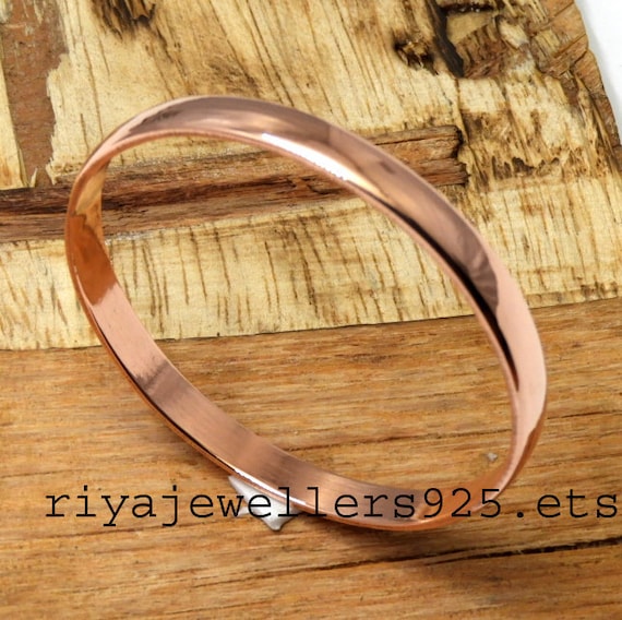 Polished Copper Bangle half Round Pure Copper Bangle Copper