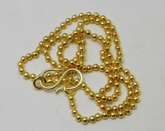 22K Gold Filled Ball Chain Necklace - 3mm Bead