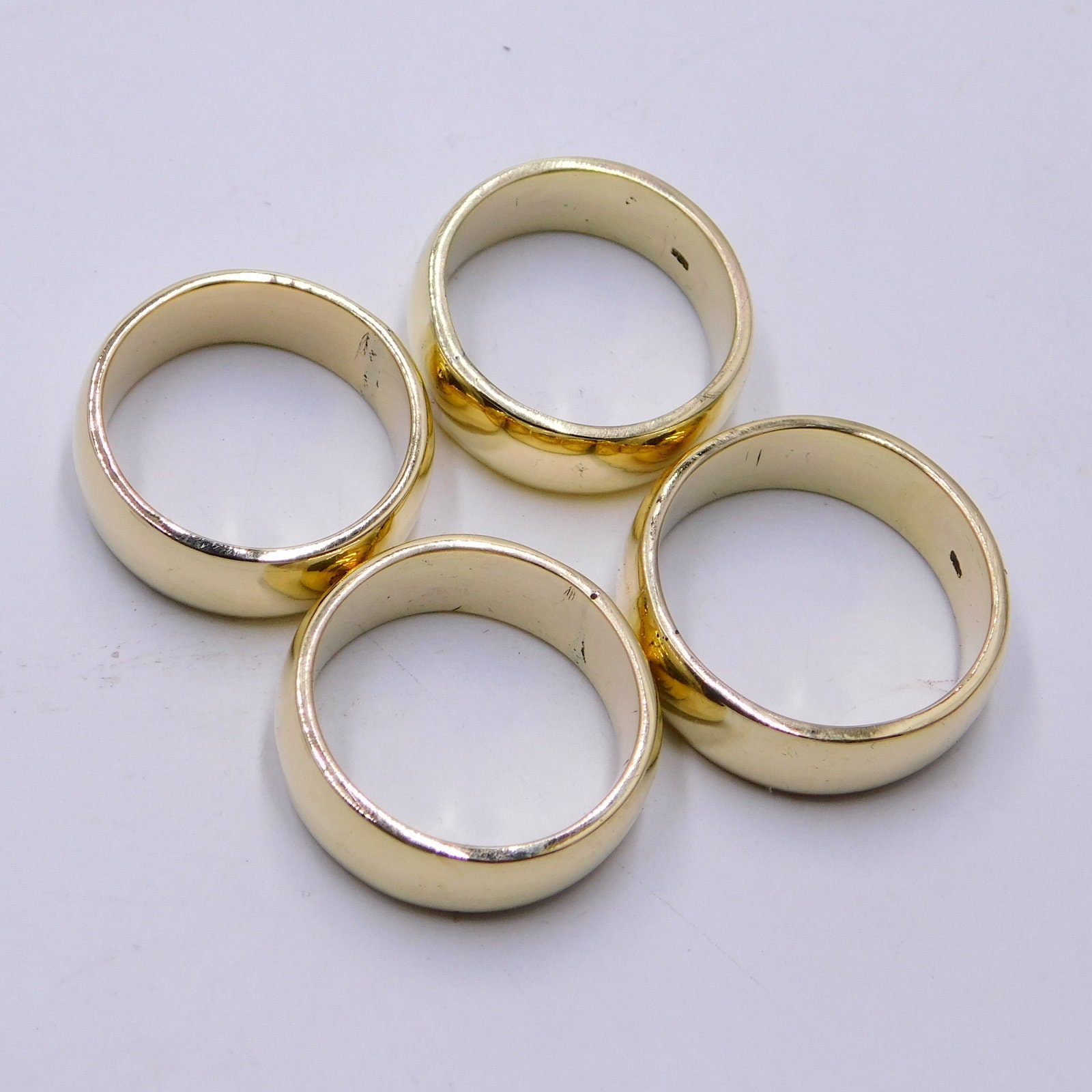 Polished Brass Wedding Bandsolid Brass Bandmodern Gold Brass Etsy UK