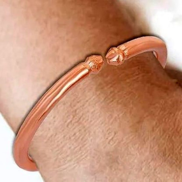 Thick Copper bangle,Pure Copper Adjustable bangle Bracelet,Handmade stacking copper jewelry bangle kada,Round copper bangle (Thickness 4 MM)