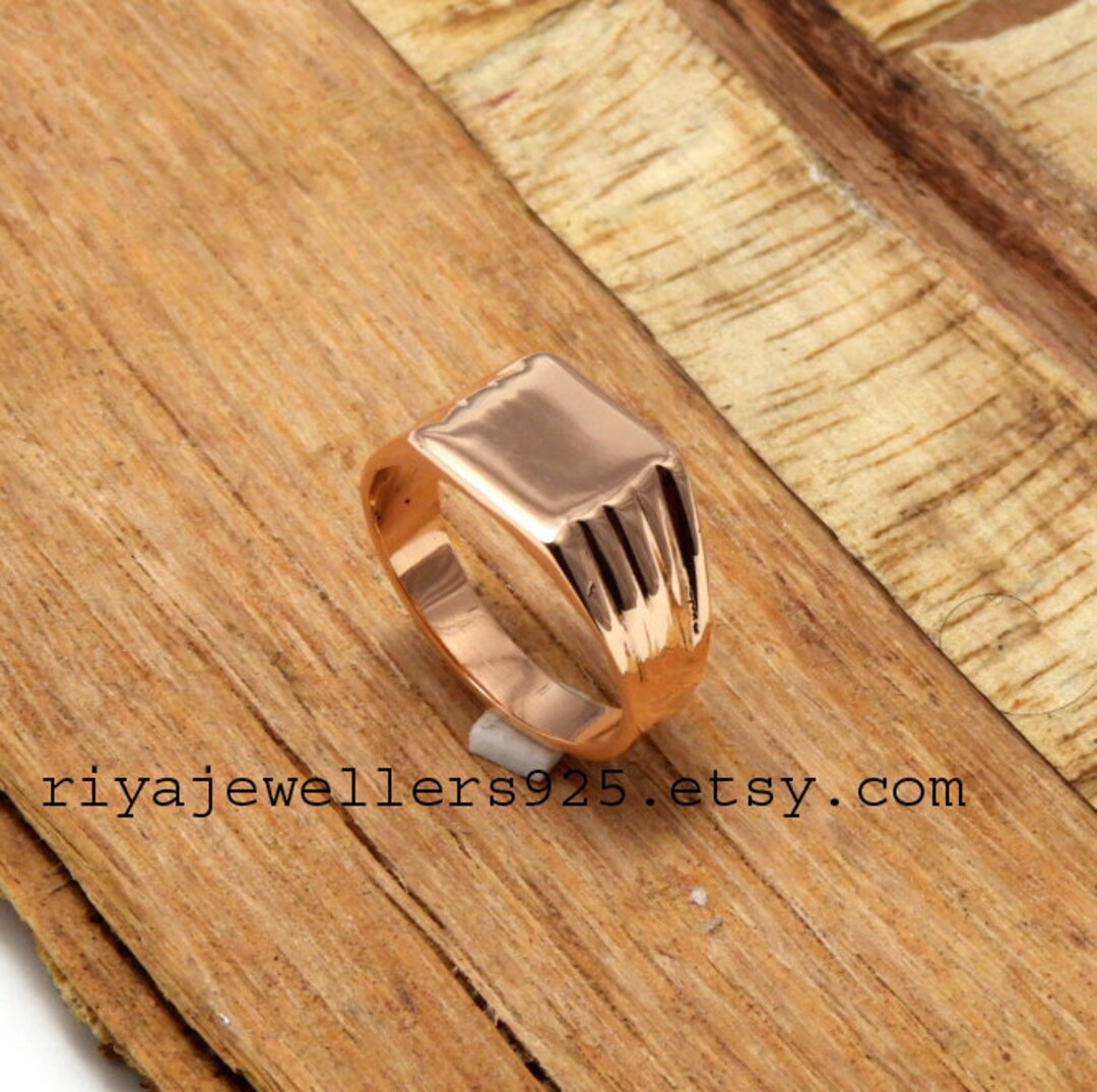Square Ring ,pure Copper Ring , Mens Copper Square Ring ,solid Copper Rings