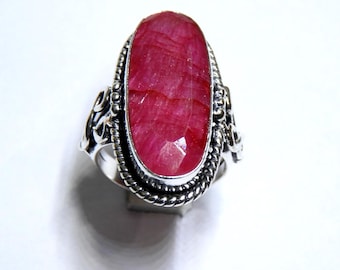 Sterling Silver Ruby Ring: Handmade Statement Jewelry