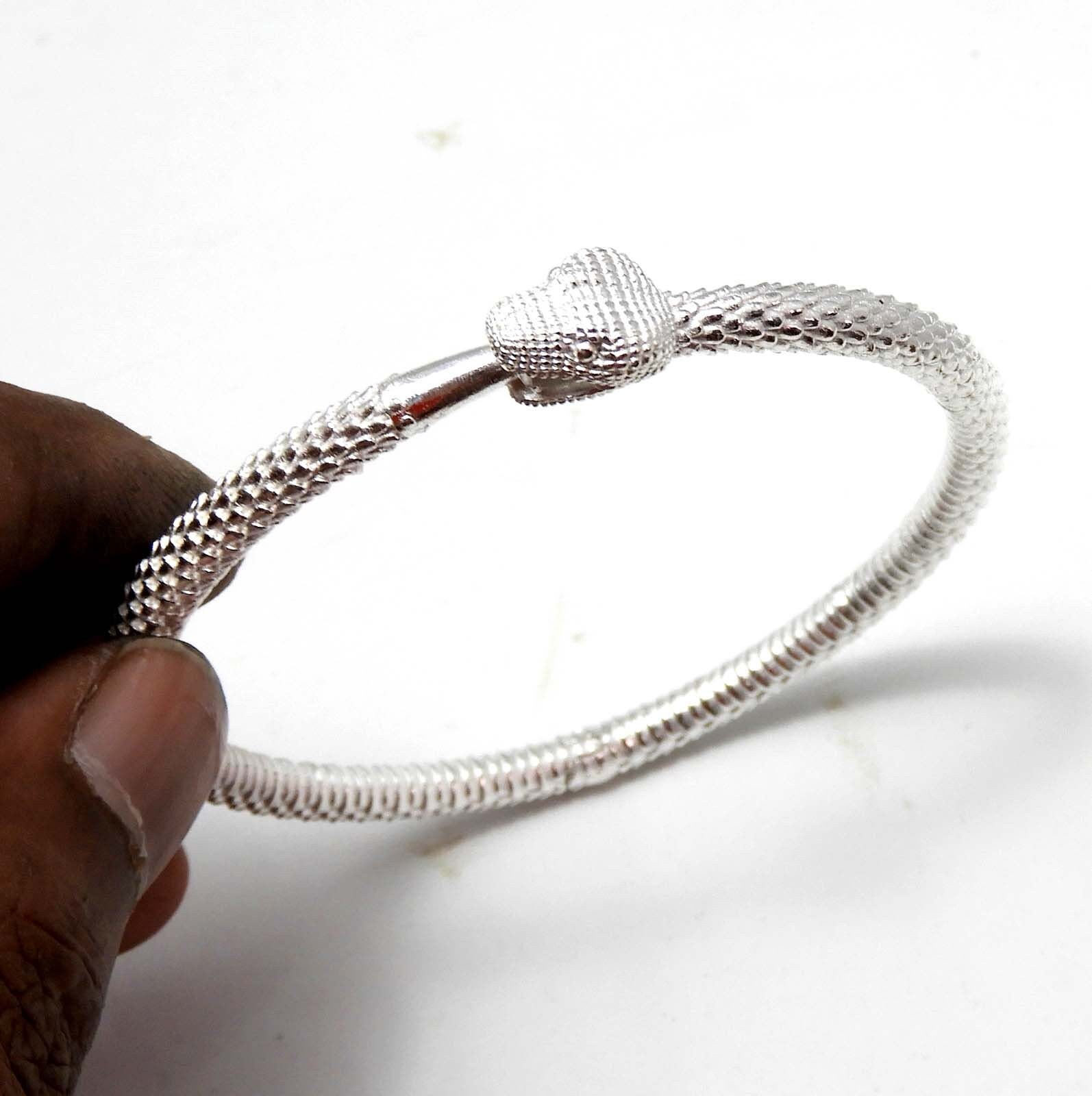 Ouroboros Snake Bangle Bracelet: Sterling Silver Plated Kada - Etsy