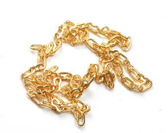 Gold Filled Paperclip Chain Necklace: Rectangle Link Layering Chain