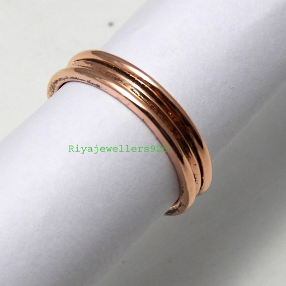 Copper Midi Ring Knuckle Ring Thin Copper Ring Copper Band Pure Copper Ring Width and Thickness 4x2 Mm Copper Ring Midi Rings Copper Etsy