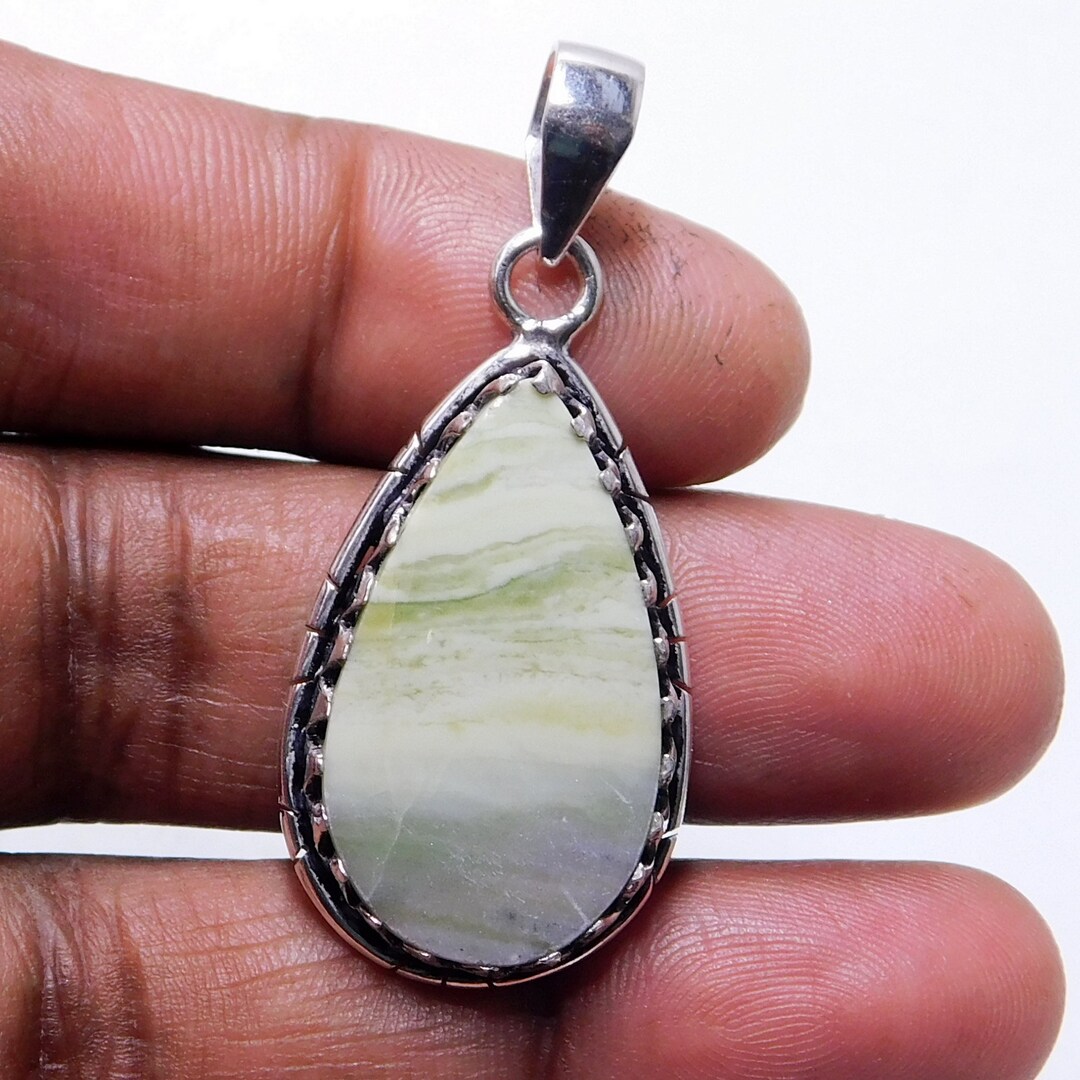 Russian Serpentine Stone Natural Serpentine Silver Etsy