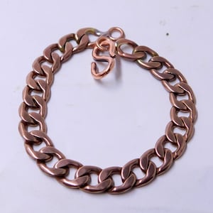 Handmade Italian Copper Curb Chain Bracelet: 10mm Solid Link