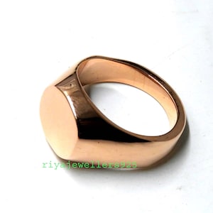 Men&#39;s Personalised Pure Copper Signet Ring: Handmade Band Ring