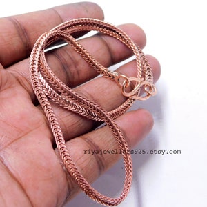 Copper Chain necklace  Pure Copper Wheat chain Solid jewelry Chain Wheat chain  Gift for Viking jewelry Eco friendly chain