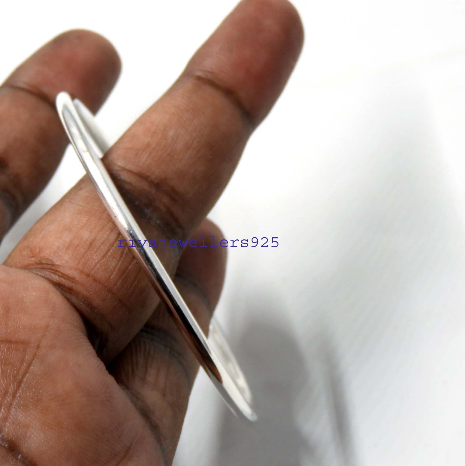 Silver Bangle ,925 Sterling Silver Handmade Plain Shiny Silver Bangle ,925 Sterling Silver Handmade Plain Shiny