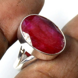 Ruby Ring Solid Sterling | Minimalist Ring | Handmade Sterling Silver Ring | Bridesmaid Gift | personalized gift | Dainty Ring ,By Artsmyrna