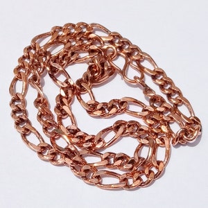 Solid Copper chain Necklace,Copper FIGARO Chain Necklace,Handmade Copper Chain,Figaro Copper Chain Necklace,Pure Copper Chain  Necklace
