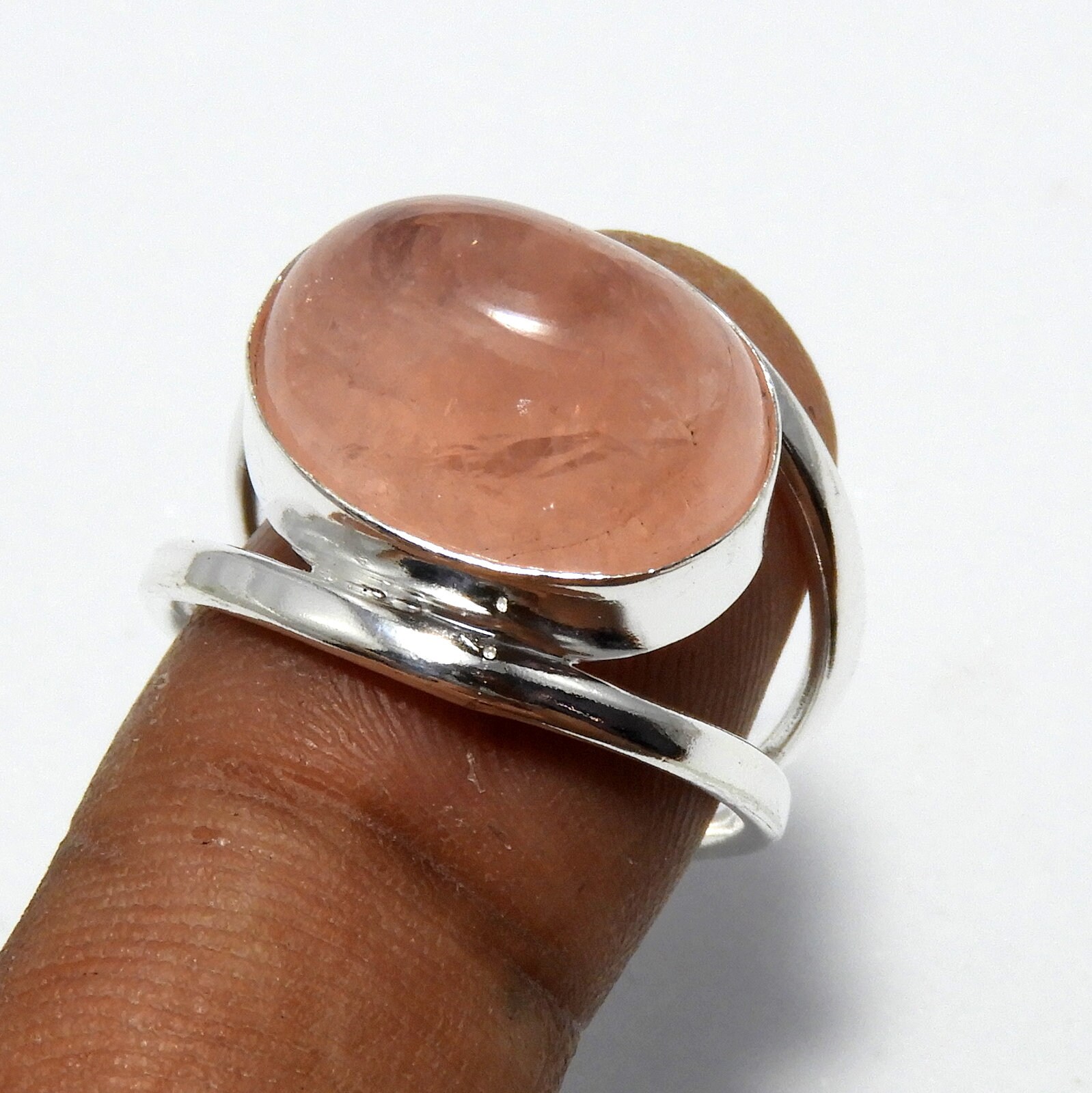 Morganite Ring, Natural Morganite Ring In Sterling Silver,Morganite Silver Ring,Pink Stone Ring,Morganite Gemstone Handmade Jewelry Ring