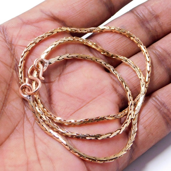Copper Chain Necklace snake Square Link Chain Solid Copper Chain